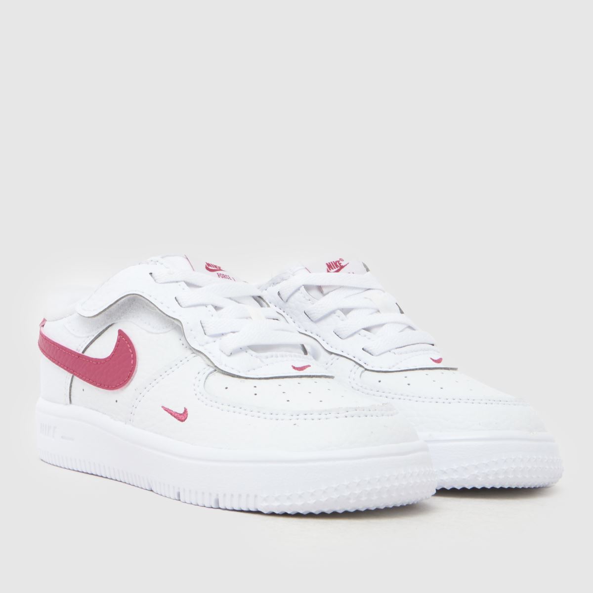 Nike Force 1 Low Easyon Girls Toddler in White & Burgundy Nike Force 1 Low Easyon 1