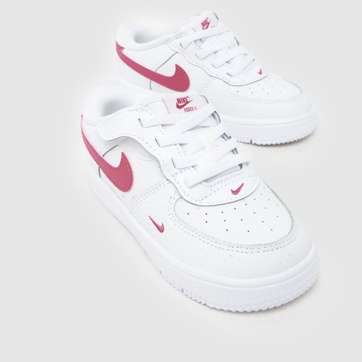 Nike Force 1 Low Easyon Girls Toddler in White & Burgundy Nike Force 1 Low Easyon 4