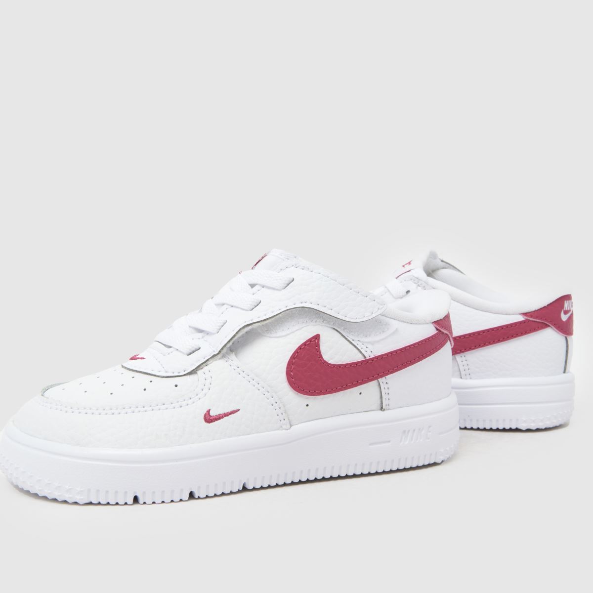Nike Force 1 Low Easyon Girls Toddler in White & Burgundy Nike Force 1 Low Easyon 7