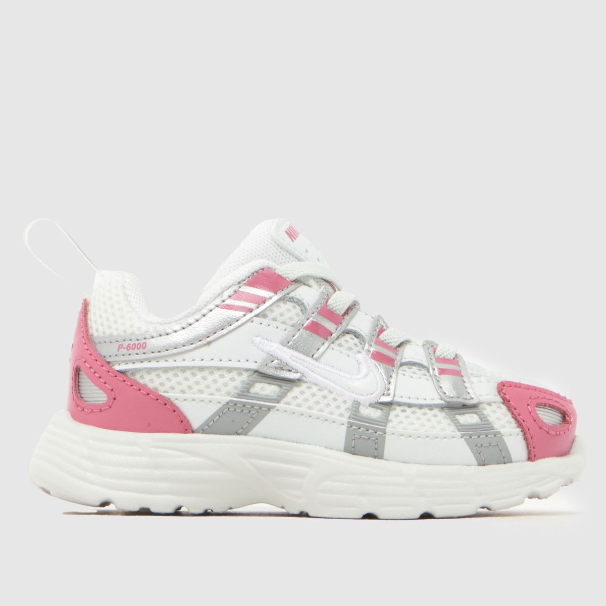 Nike White & Pink P-6000 Girls Toddler Trainers, Size: 5.5 (EU 22)