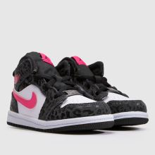Nike Jordan 1 Mid Girls Toddler in Black & pink Nike Jordan 1 Mid,2 of 4
