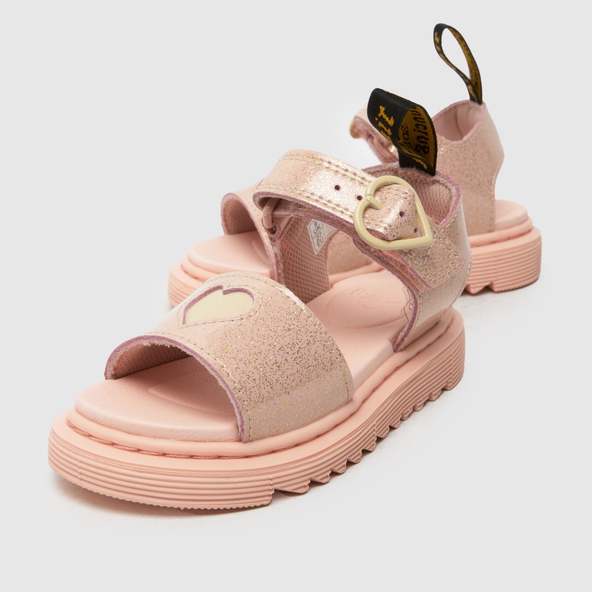 Dr Martens Marlowe Hearts Glitter Girls Toddler in Pale Pink Dr Martens Marlowe Hearts Glitter 7