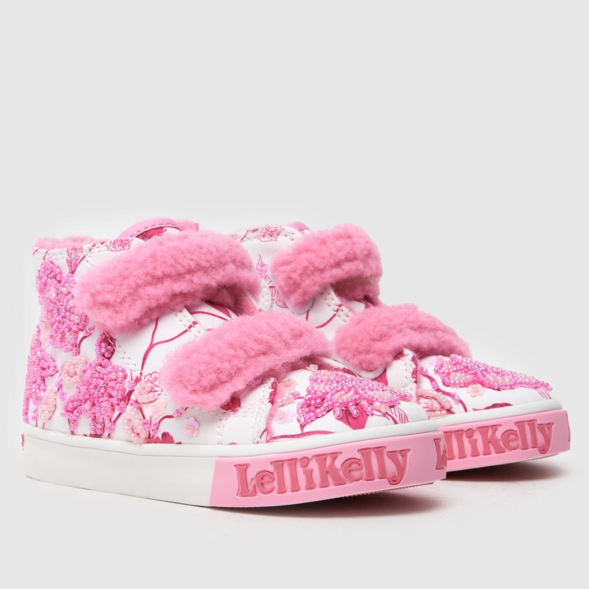 Kids Girls Toddler White & Pink Lelli Kelly Brooke 2 Mid Trainers | schuh