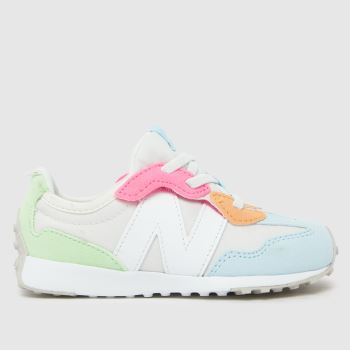 New Balance White Multi 327 Girls Toddler