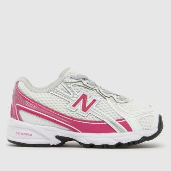 New Balance White & Pink 740 Girls Toddler