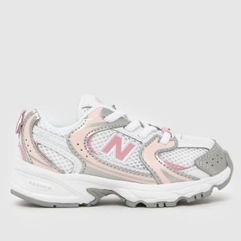 New Balance White & Pink 530 Girls Toddler