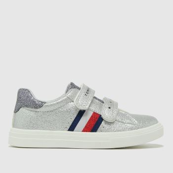 Tommy Hilfiger silver low cut velcro sneaker trainers toddler Tommy Hilfiger silver low cut velcro sneaker trainers toddler