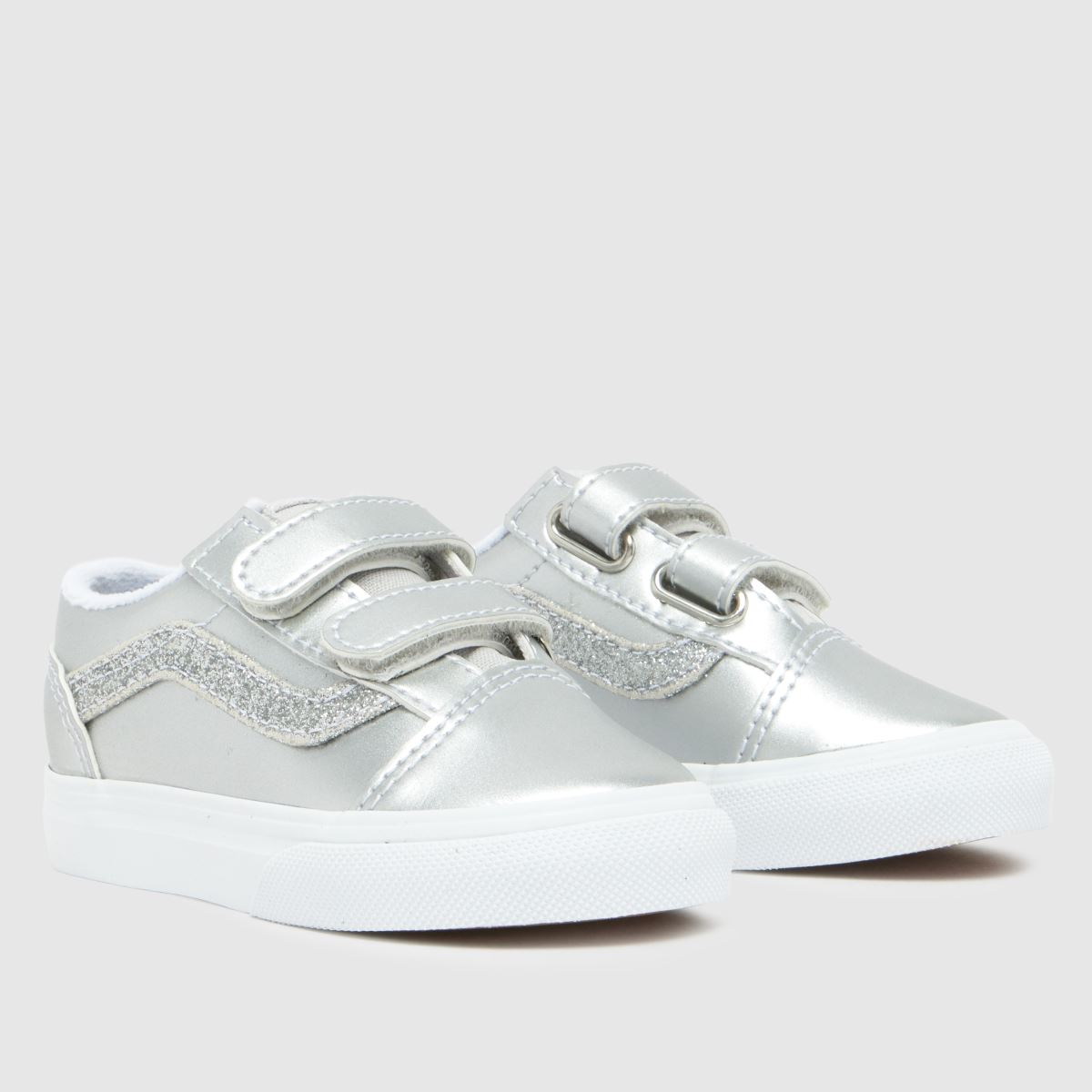 Vans Old Skool V Girls Toddler in Silver Vans Old Skool V 1