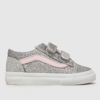 Vans Silver Multi Old Skool V Girls Toddler