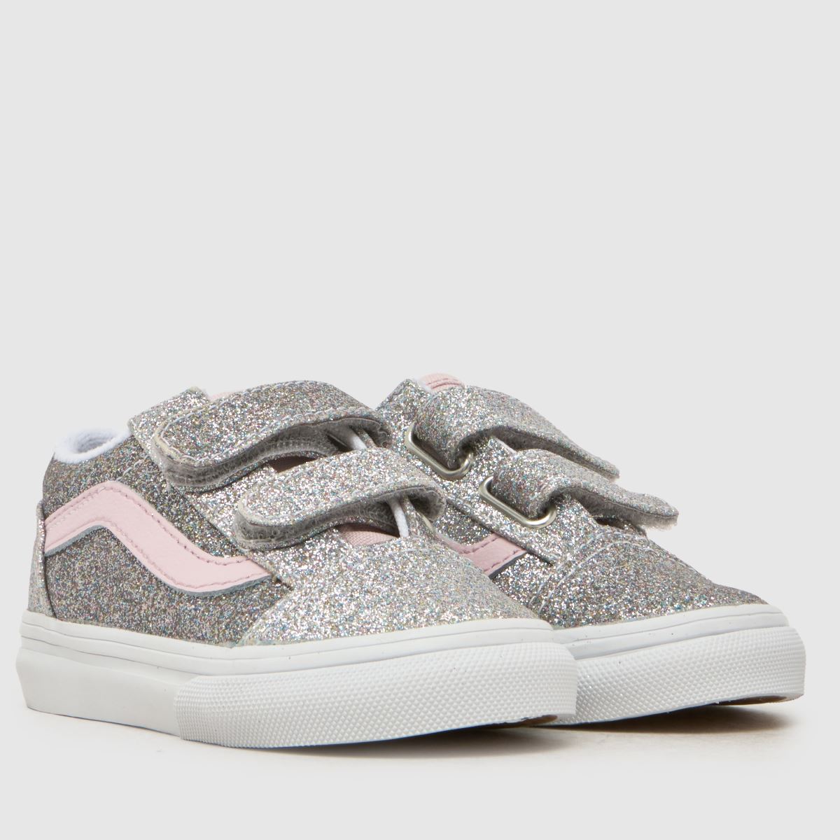 Vans Old Skool V Girls Toddler in Silver Multi Vans Old Skool V 1