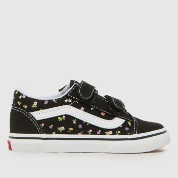 Vans Black Multi Old Skool V Girls Toddler