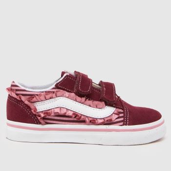 Vans Burgundy Old Skool Ruffles 2V Girls Toddler