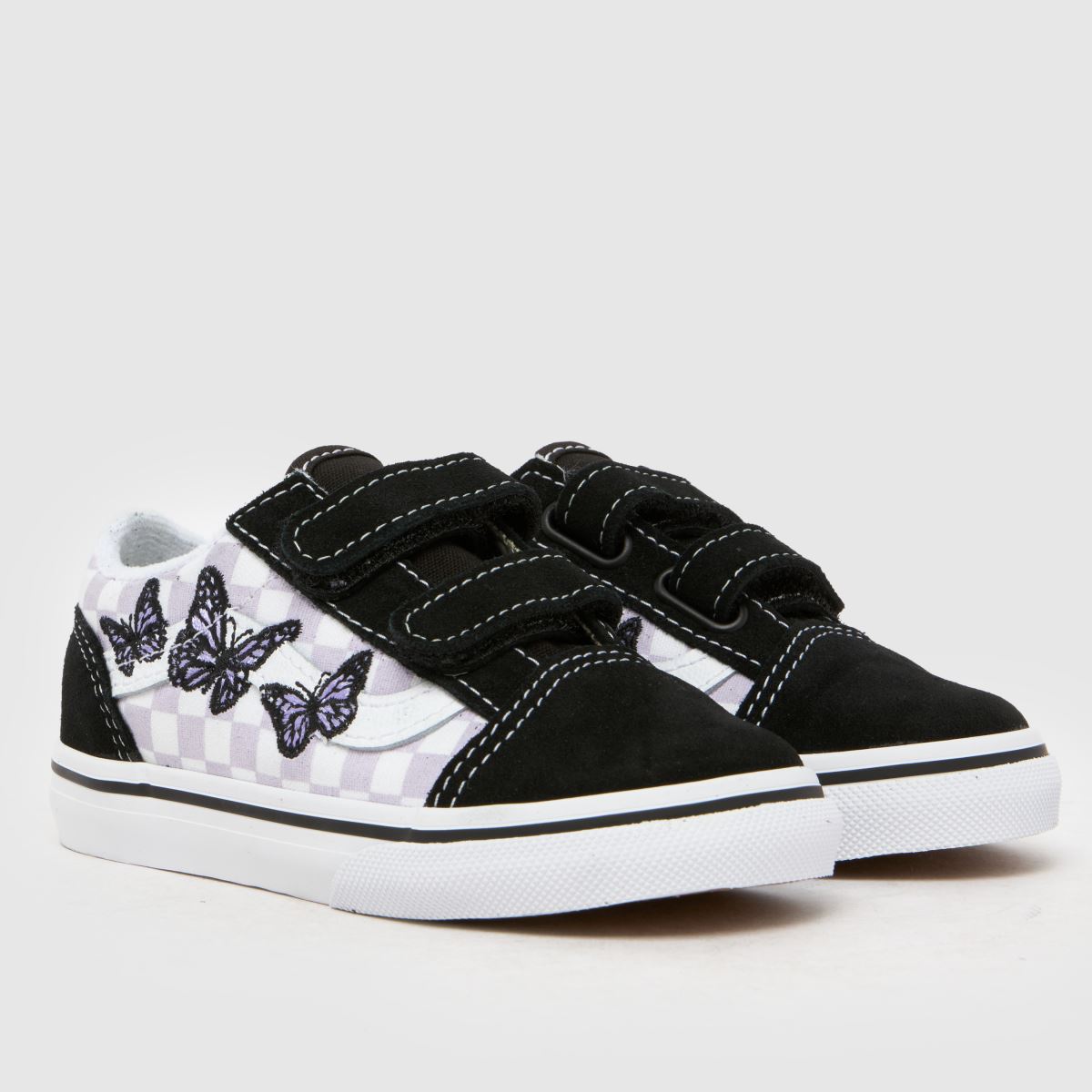 Vans Old Skool 2v Girls Toddler in Black & Purple Vans Old Skool 2v 1