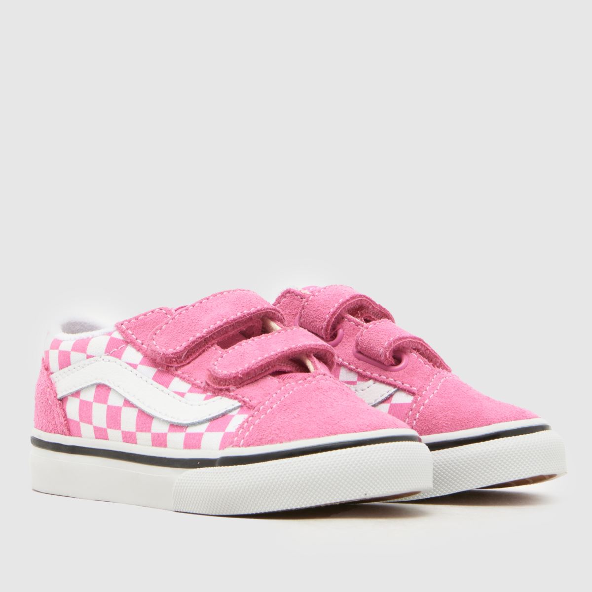Vans Old Skool V Girls Toddler in White & Pink Vans Old Skool V 1