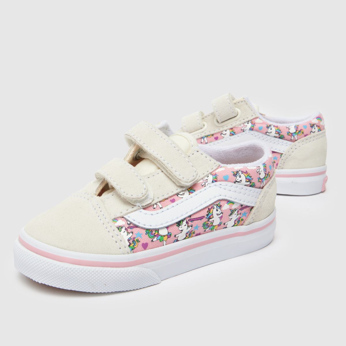 Vans Old Skool V Girls Toddler in Off-White Multi Vans Old Skool V 7