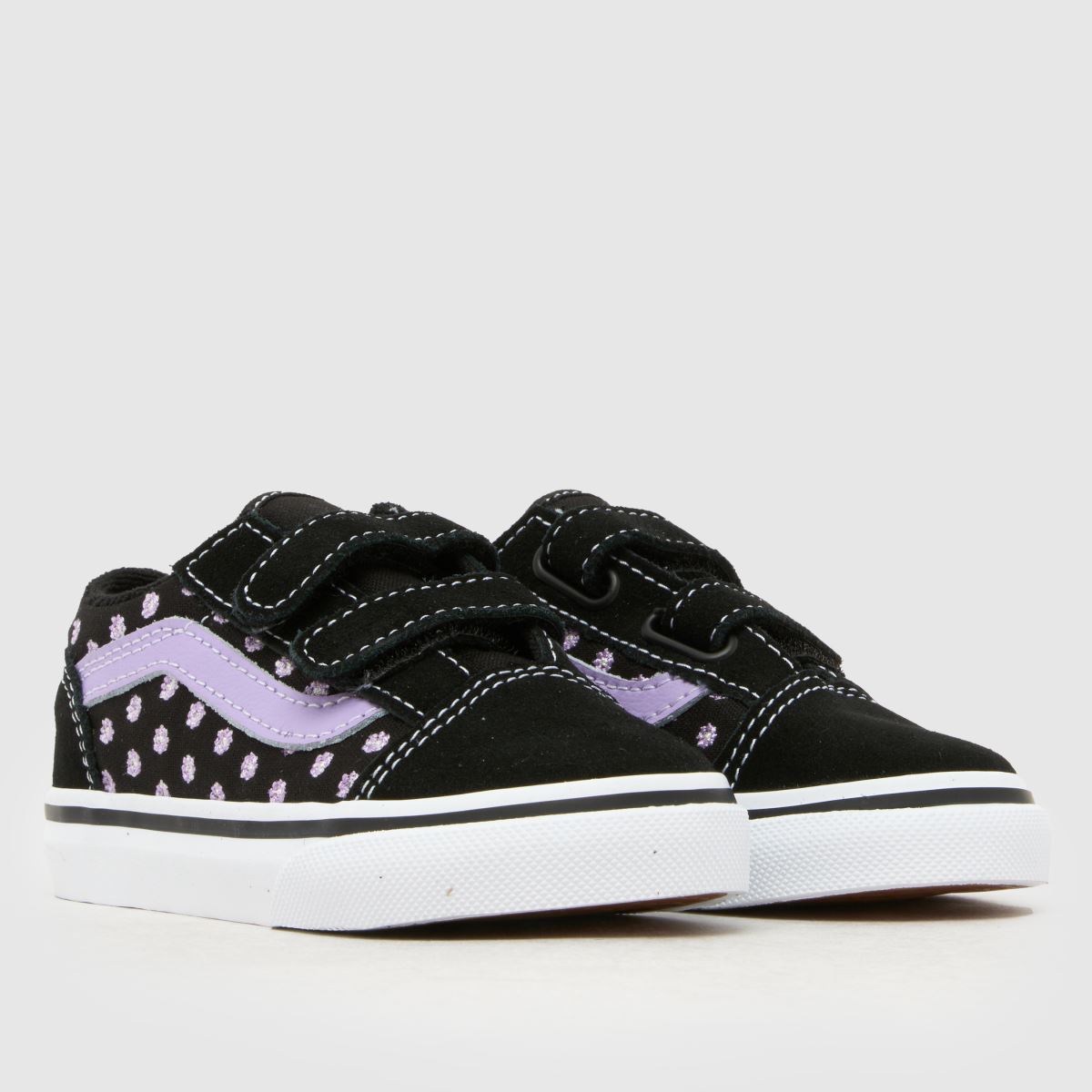Vans Old Skool V Girls Toddler in Black & Purple Vans Old Skool V 1