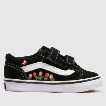 Vans Black Multi Old Skool 2V Girls Toddler