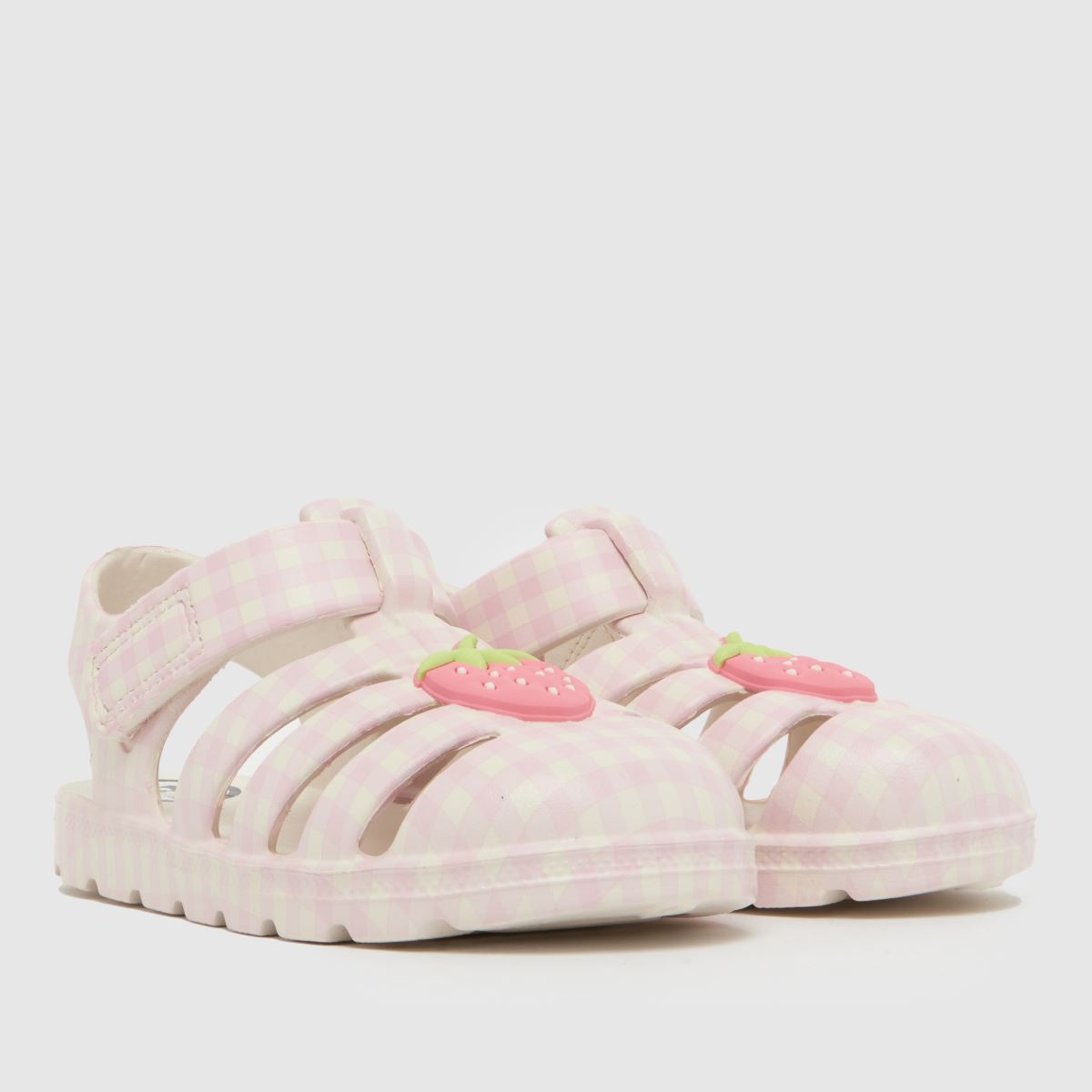 JUJU JELLIES Strawberry Check Cherub Girls Toddler in White & Pink JUJU JELLIES Strawberry Check Cherub 1