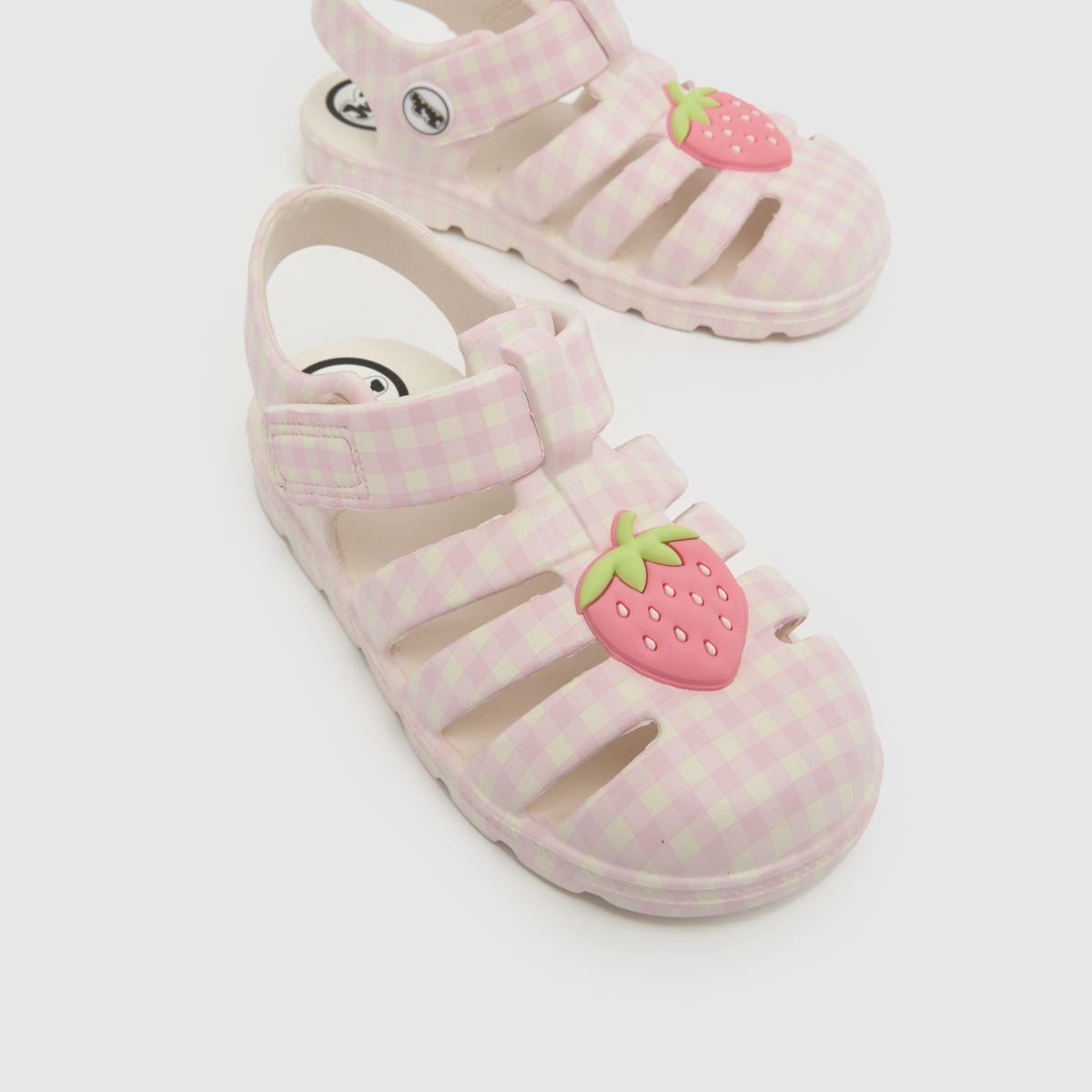 JUJU JELLIES Strawberry Check Cherub Girls Toddler in White & Pink JUJU JELLIES Strawberry Check Cherub 4