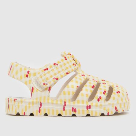 Kids Girls Toddler White & Yellow JUJU JELLIES Cherry Check Cherub