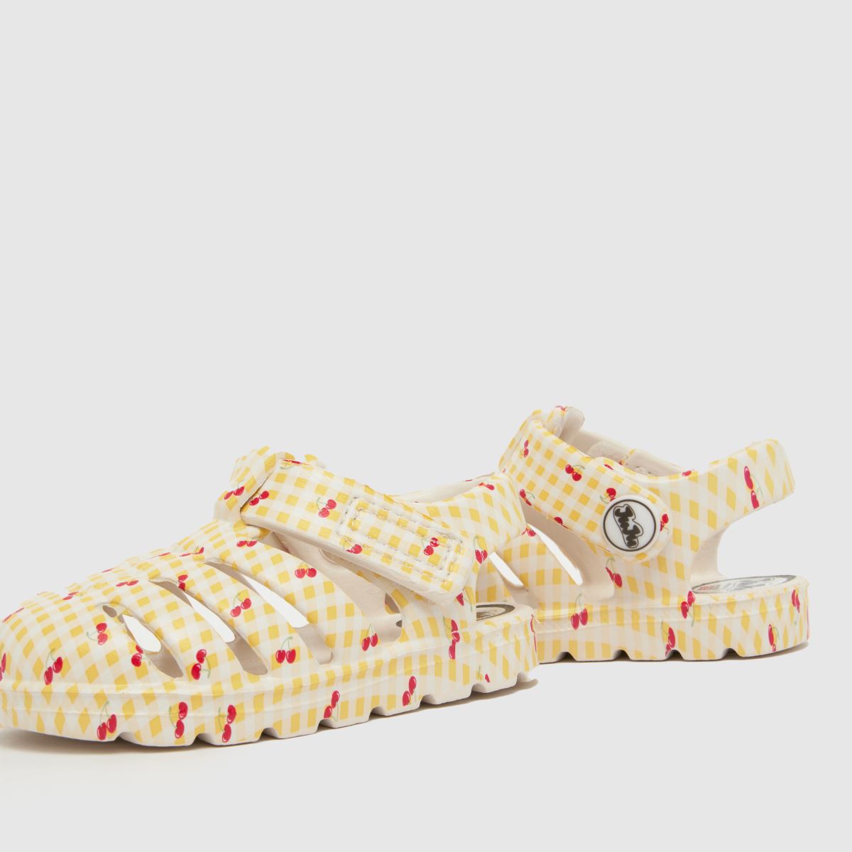 JUJU JELLIES Cherry Check Cherub Girls Toddler in White & Yellow JUJU JELLIES Cherry Check Cherub 7