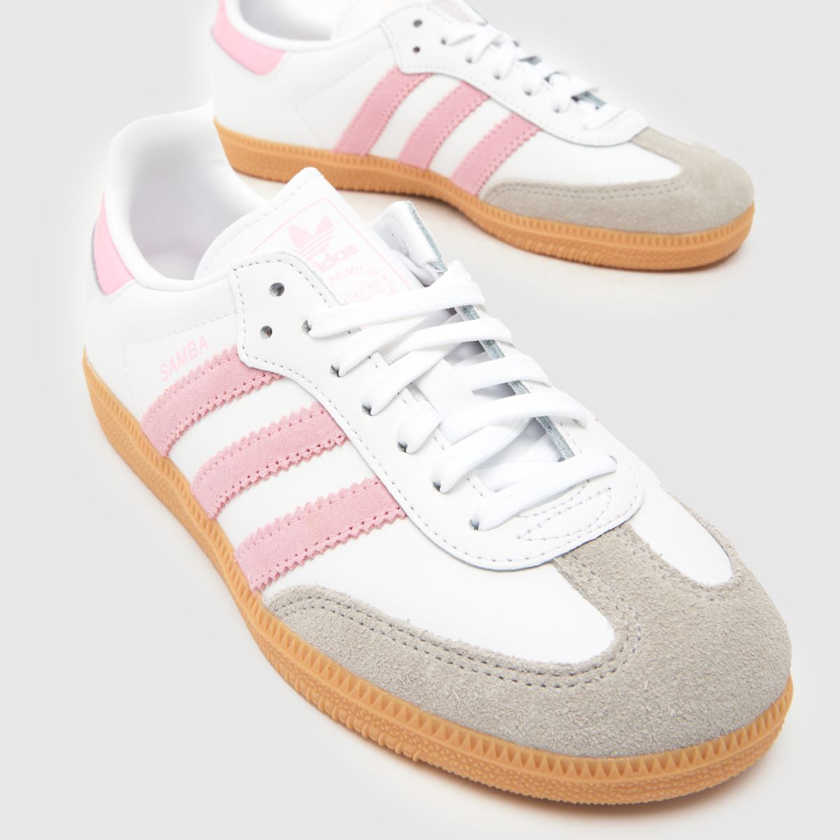 Kids Girls Junior White & Pink adidas Samba OG Trainers | schuh