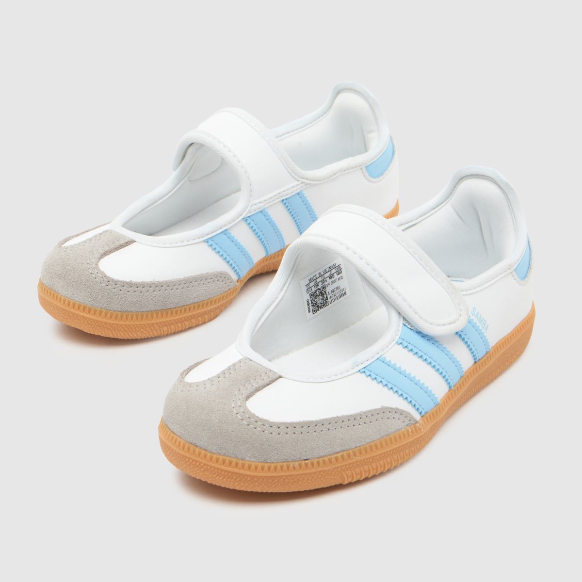 adidas Samba Jane Girls Junior in White & Pl Blue adidas Samba Jane 4