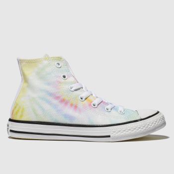 converse blue & yellow all star hi tie dye trainers junior converse blue & yellow all star hi tie dye trainers junior
