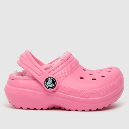 womens pink lined crocs