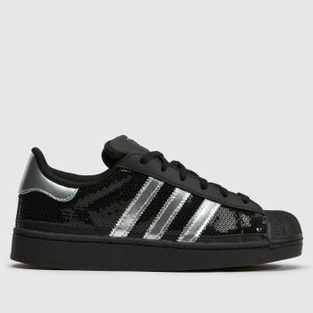 adidas Black & Silver Superstar II Girls Junior