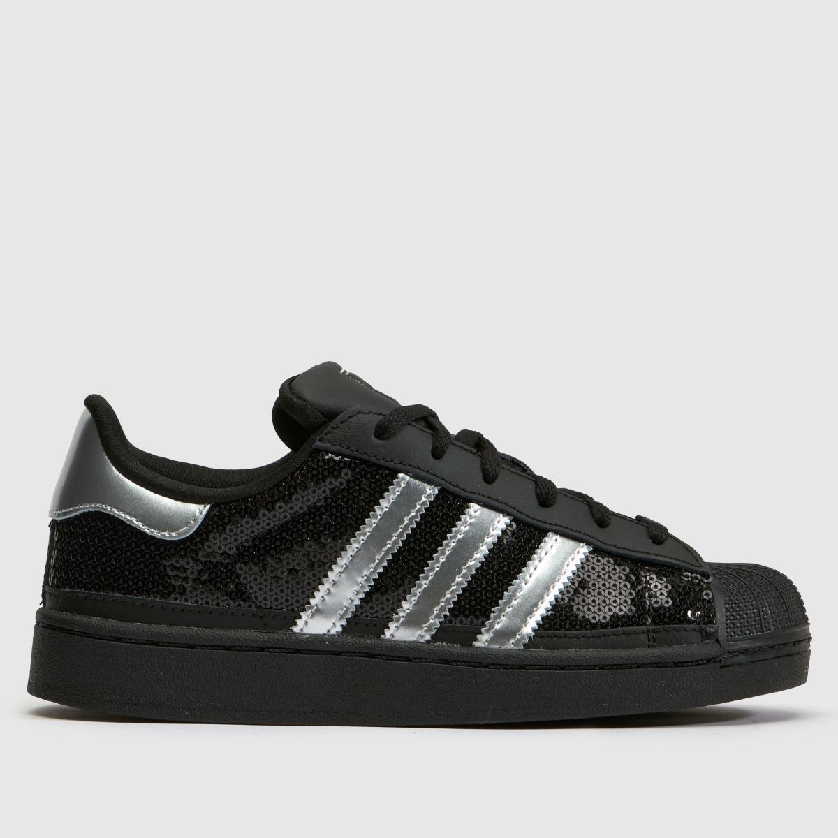 adidas Superstar II Girls Junior in Black & Silver adidas Superstar II