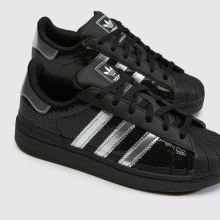 adidas Superstar II Girls Junior in Black & Silver adidas Superstar II,3 of 4