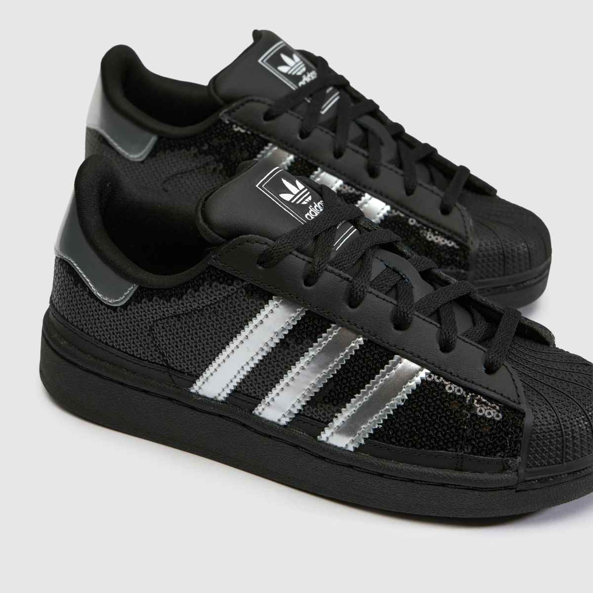 adidas Superstar II Girls Junior in Black & Silver adidas Superstar II 4