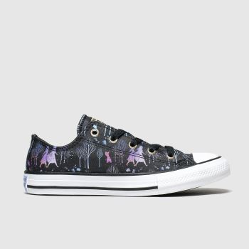 converse black & purple all star lo sisters x frozen trainers junior converse black & purple all star lo sisters x frozen trainers junior