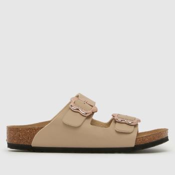 BIRKENSTOCK Natural Arizona Flower Buckle Girls Junior