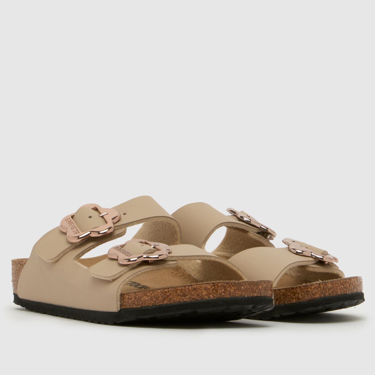 BIRKENSTOCK Arizona Flower Buckle Girls Junior in Natural BIRKENSTOCK Arizona Flower Buckle 1