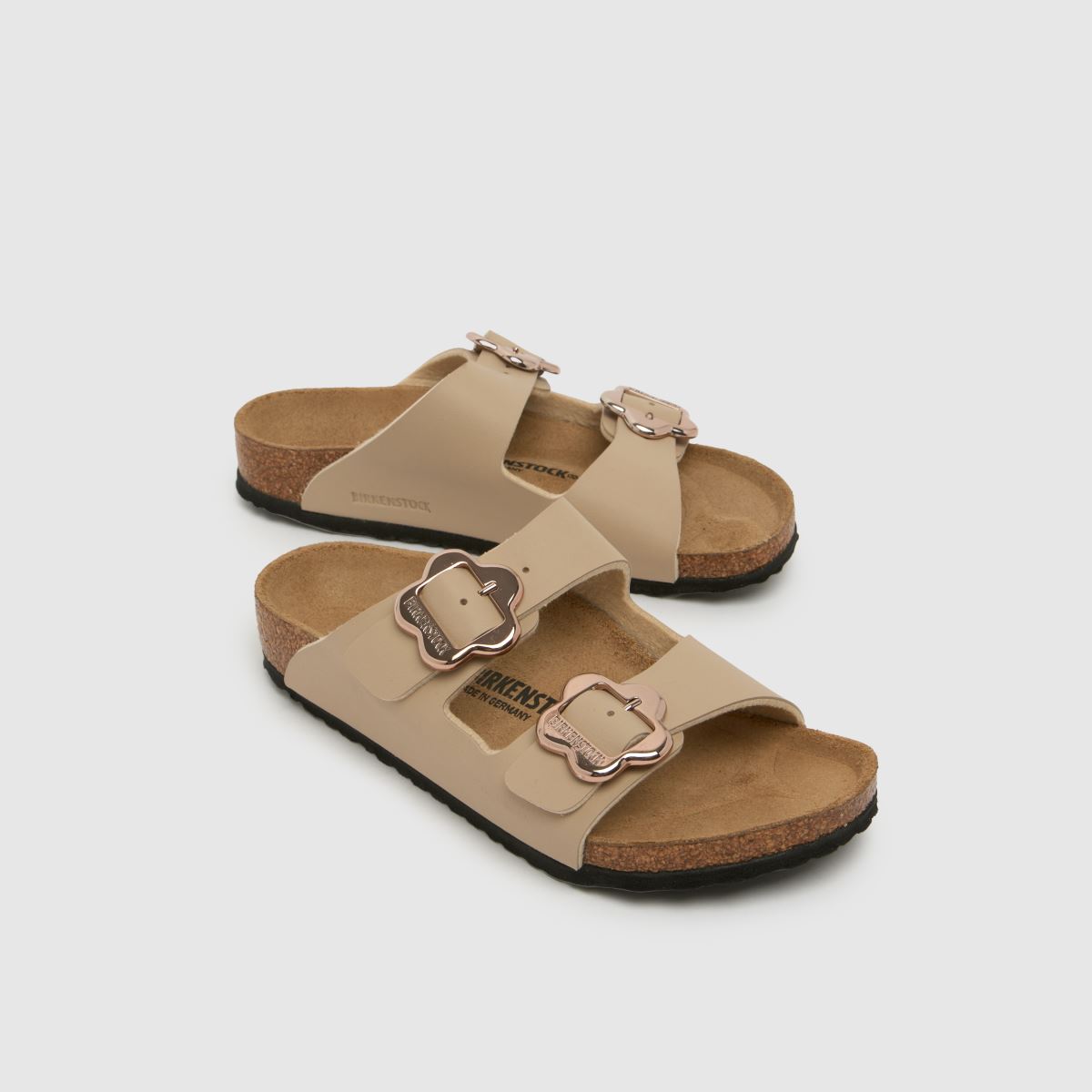 BIRKENSTOCK Arizona Flower Buckle Girls Junior in Natural BIRKENSTOCK Arizona Flower Buckle 4