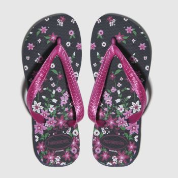 havaianas black & pink kids flores sandals junior havaianas black & pink kids flores sandals junior