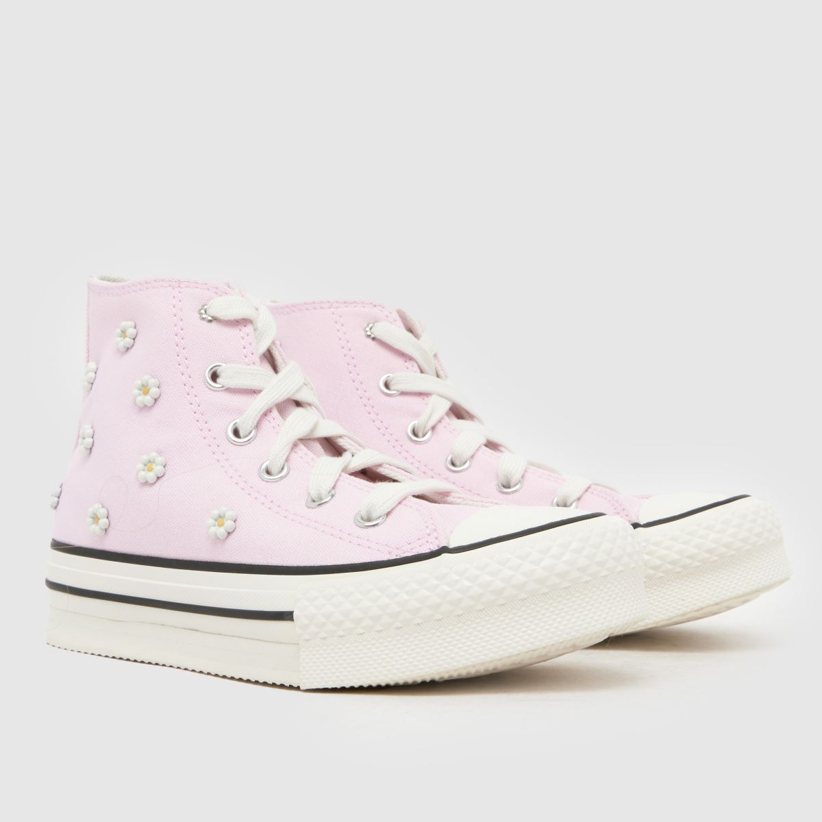 Converse All Star EVA Lift Hi Beaded Girls Junior in Pale Pink Converse All Star EVA Lift Hi Beaded 1