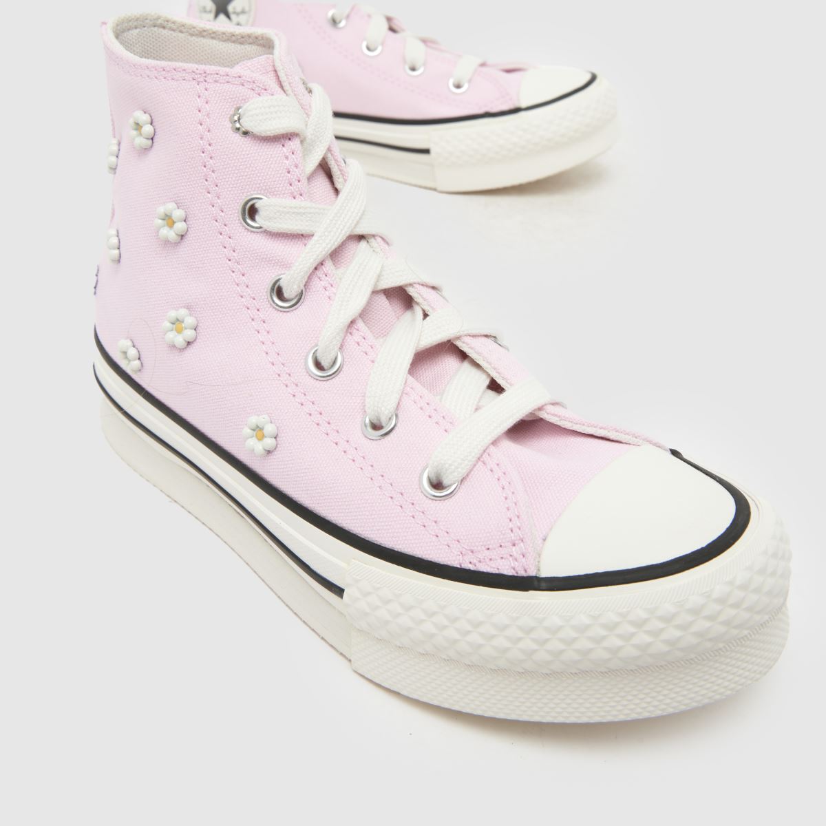 Converse All Star EVA Lift Hi Beaded Girls Junior in Pale Pink Converse All Star EVA Lift Hi Beaded 4