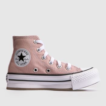 Converse Pink Multi All Star EVA Lift Hi Girls Junior