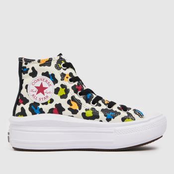 Converse stone & black hi move leopard trainers junior Converse stone & black hi move leopard trainers junior