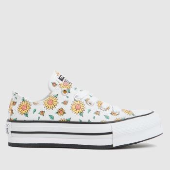 Converse white & yellow lo eva lift Girls Youth Trainers Converse white & yellow lo eva lift Girls Youth Trainers