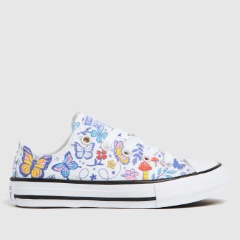 Converse white & blue lo butterfly fun trainers junior Converse white & blue lo butterfly fun trainers junior