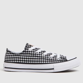 Converse black & white lo gingham trainers junior Converse black & white lo gingham trainers junior