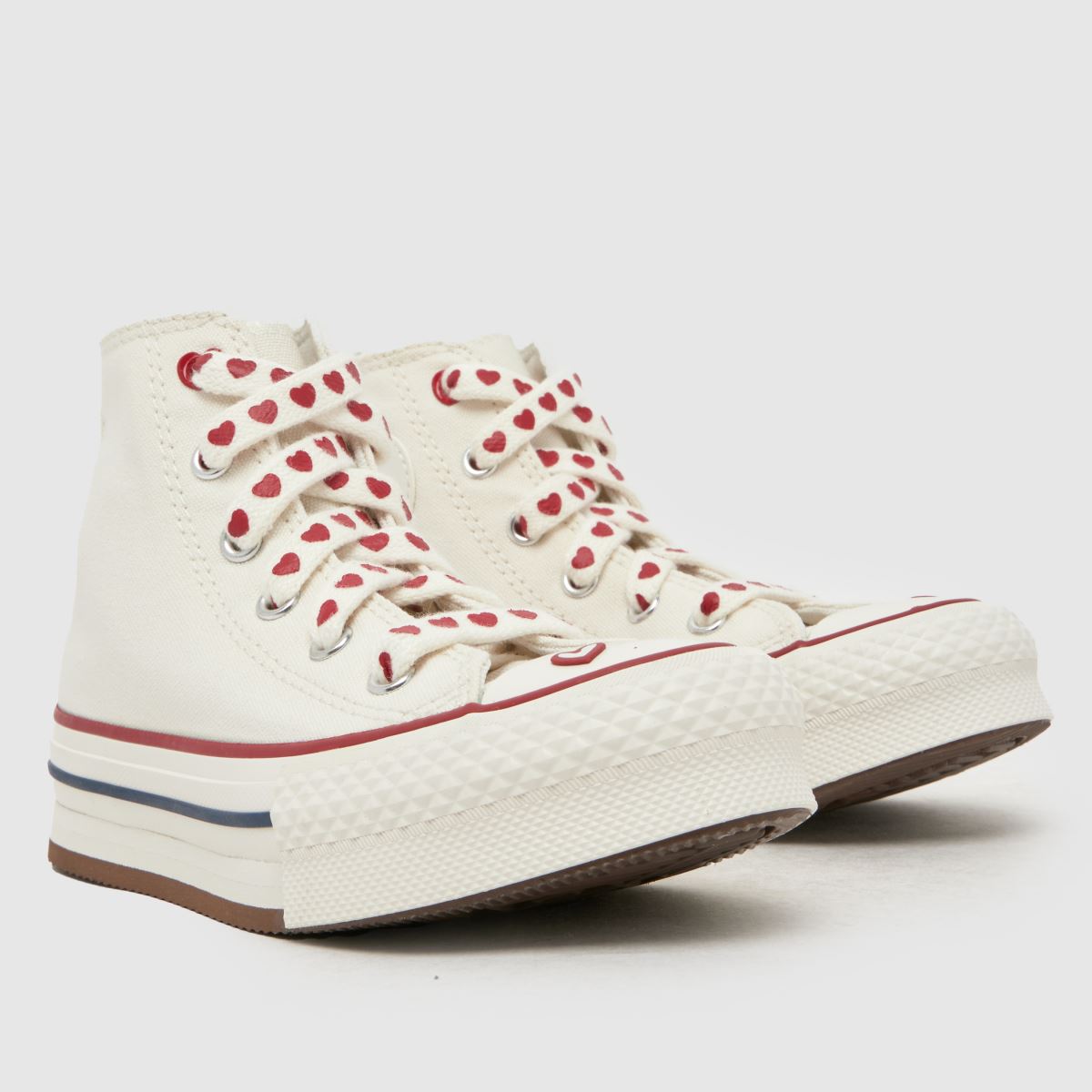 Converse Chucks in Love EVA Lift Hi Girls Junior in White & Red Converse Chucks in Love EVA Lift Hi 1