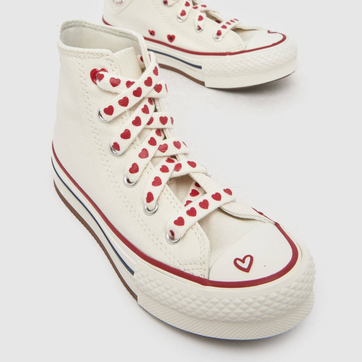 Converse Chucks in Love EVA Lift Hi Girls Junior in White & Red Converse Chucks in Love EVA Lift Hi 4
