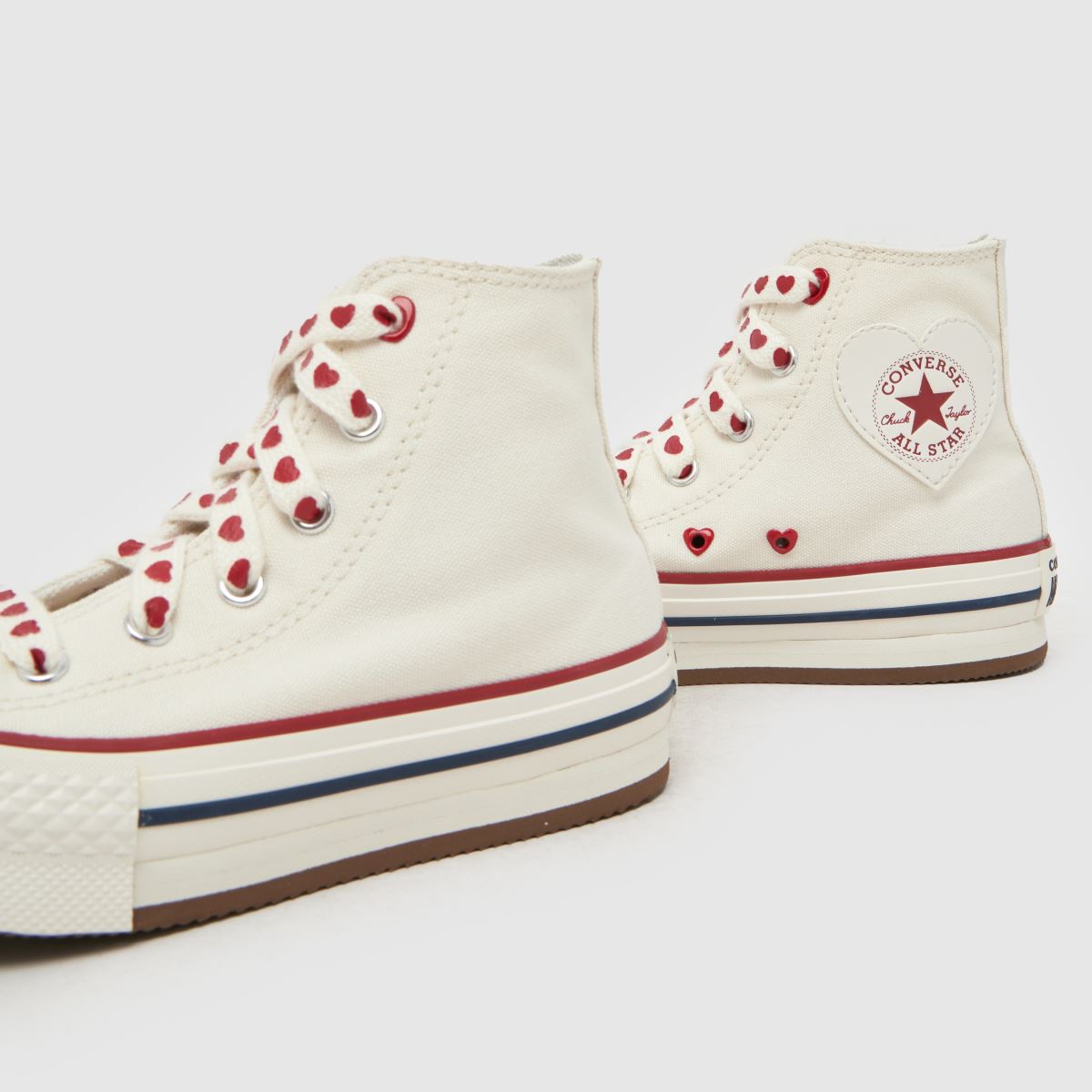 Converse Chucks in Love EVA Lift Hi Girls Junior in White & Red Converse Chucks in Love EVA Lift Hi 7