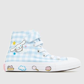 Converse Pale Blue All Star Hi 1V Hello Kitty Girls Junior