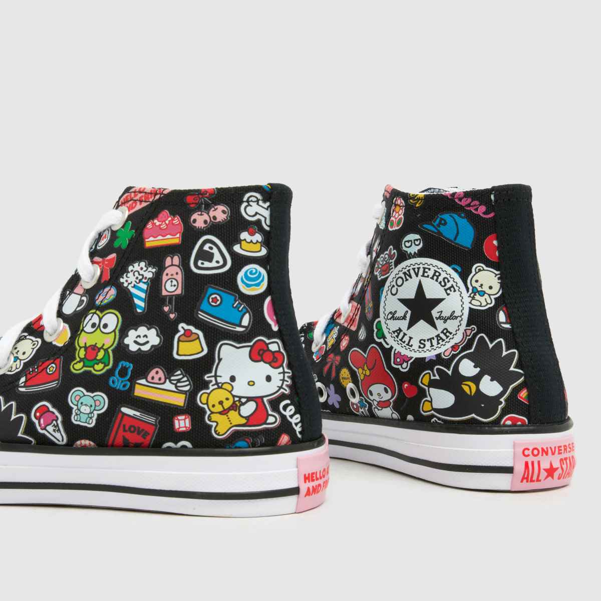 Converse All Star Hi Hello Kitty Girls Junior in Black & White Converse All Star Hi Hello Kitty 7